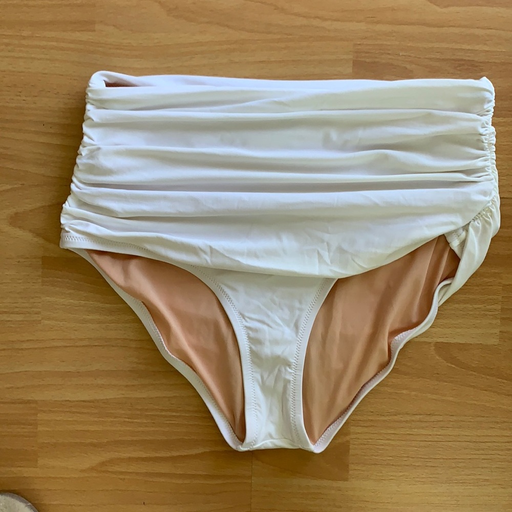 J. Crew women’s ruched high waisted swim bottom